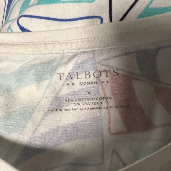 Talbots Crew Neck Short-Sleeved T-Shirt White 1X - Picture 4 of 5